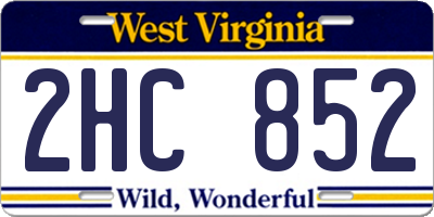 WV license plate 2HC852