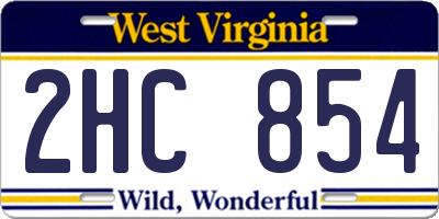 WV license plate 2HC854