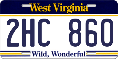 WV license plate 2HC860