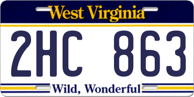 WV license plate 2HC863