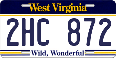 WV license plate 2HC872