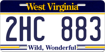 WV license plate 2HC883