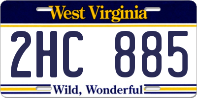 WV license plate 2HC885