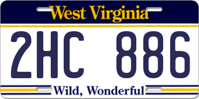 WV license plate 2HC886