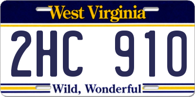 WV license plate 2HC910