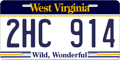 WV license plate 2HC914