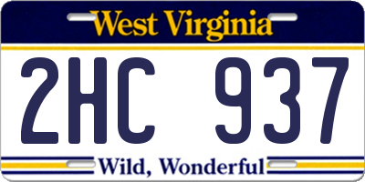 WV license plate 2HC937