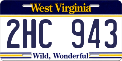WV license plate 2HC943