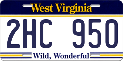WV license plate 2HC950