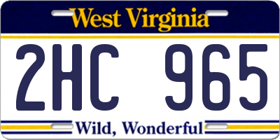 WV license plate 2HC965