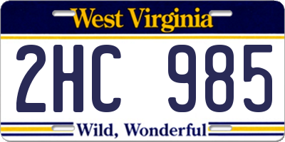 WV license plate 2HC985