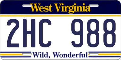 WV license plate 2HC988