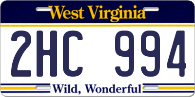 WV license plate 2HC994