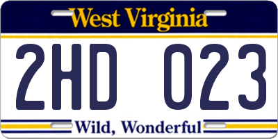 WV license plate 2HD023