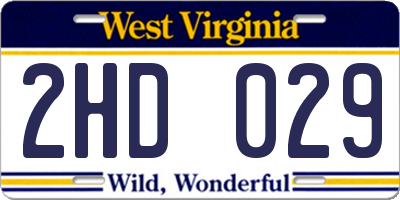 WV license plate 2HD029