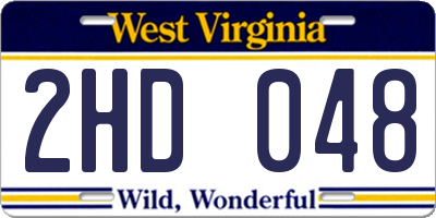 WV license plate 2HD048