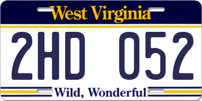 WV license plate 2HD052