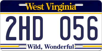 WV license plate 2HD056