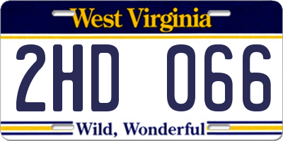WV license plate 2HD066