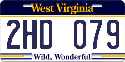 WV license plate 2HD079