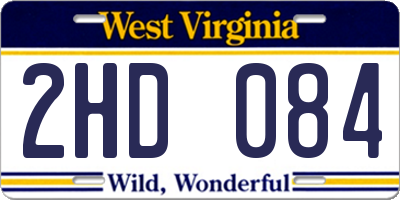 WV license plate 2HD084