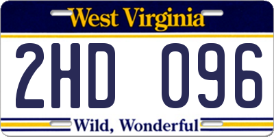 WV license plate 2HD096