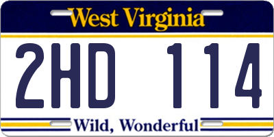 WV license plate 2HD114