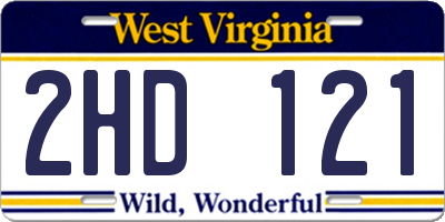 WV license plate 2HD121
