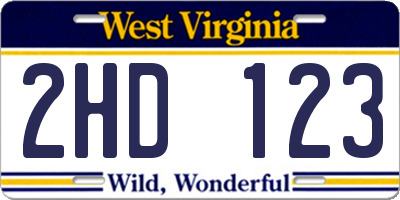 WV license plate 2HD123
