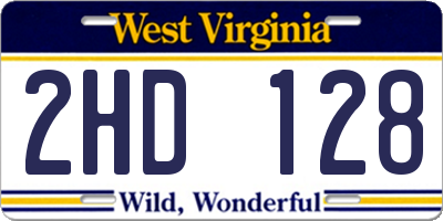 WV license plate 2HD128