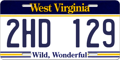 WV license plate 2HD129