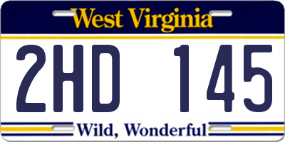 WV license plate 2HD145