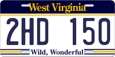 WV license plate 2HD150