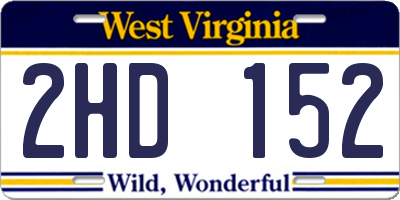 WV license plate 2HD152