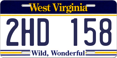 WV license plate 2HD158