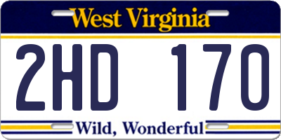 WV license plate 2HD170