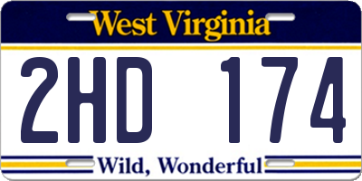 WV license plate 2HD174