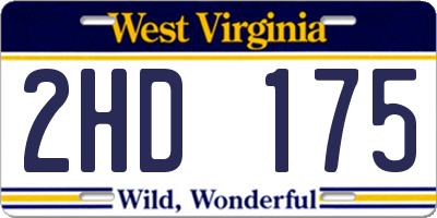 WV license plate 2HD175