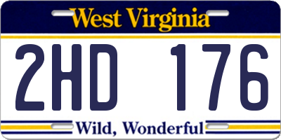 WV license plate 2HD176