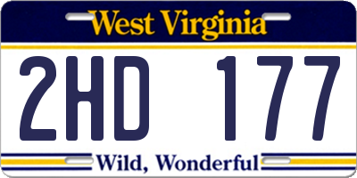 WV license plate 2HD177