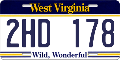 WV license plate 2HD178