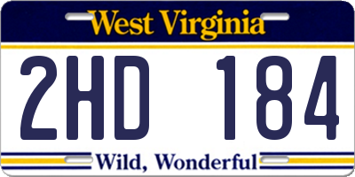 WV license plate 2HD184