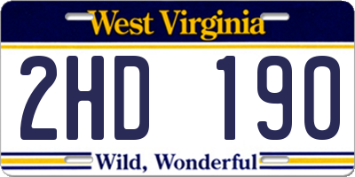 WV license plate 2HD190