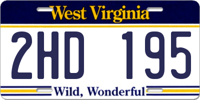 WV license plate 2HD195