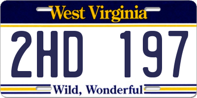 WV license plate 2HD197