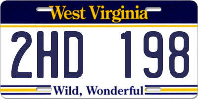 WV license plate 2HD198