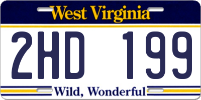 WV license plate 2HD199