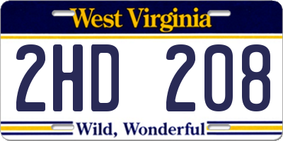 WV license plate 2HD208
