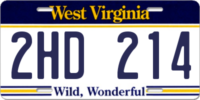 WV license plate 2HD214