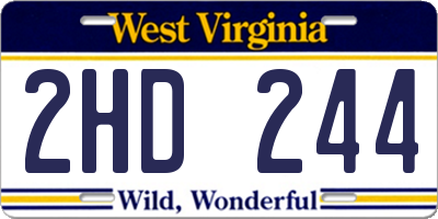 WV license plate 2HD244